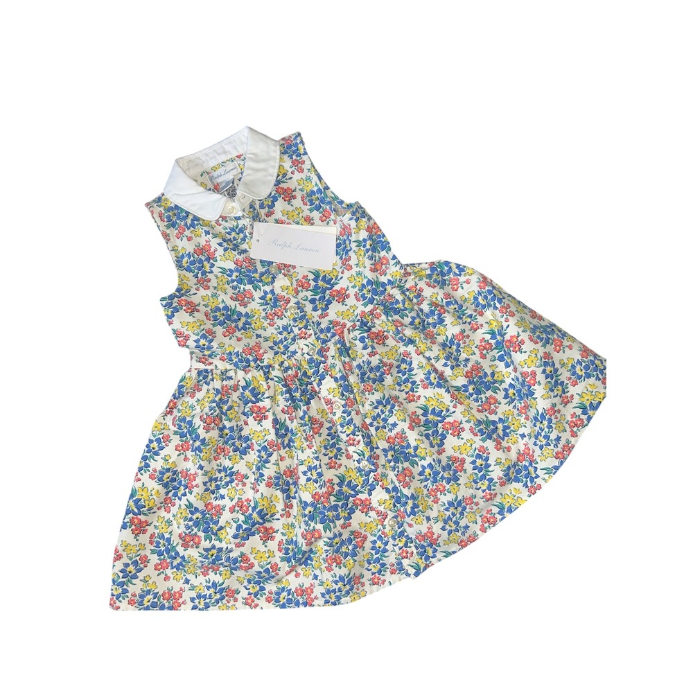 18m Ralph Lauren floral Oxford cotton shirt dress